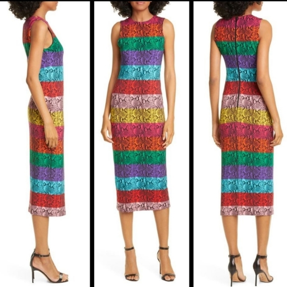 ALICE + OLIVIA Snake Print Midi Dress - Picture 4 of 12